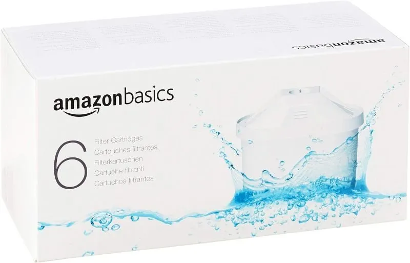 Caja de 6 cartuchos de recambio Amazon Basics para jarra