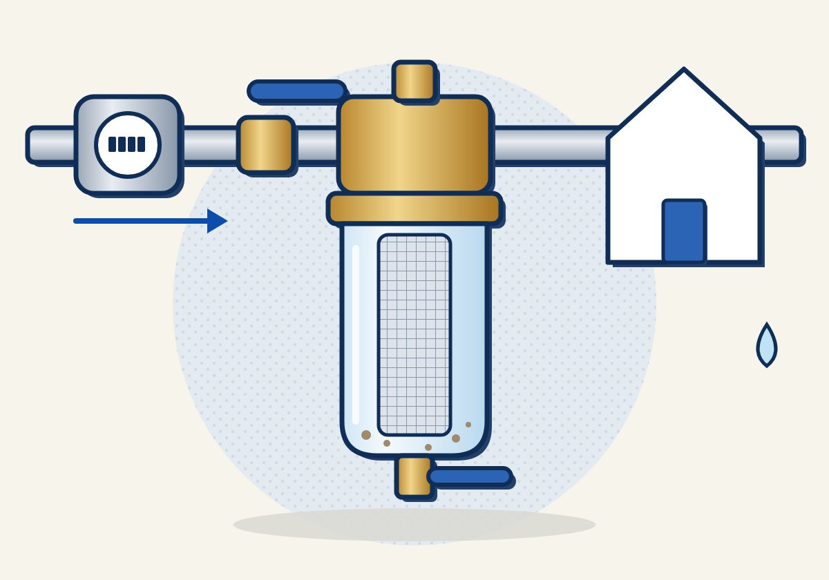 Ilustración: Filtro de agua para la tubería principal