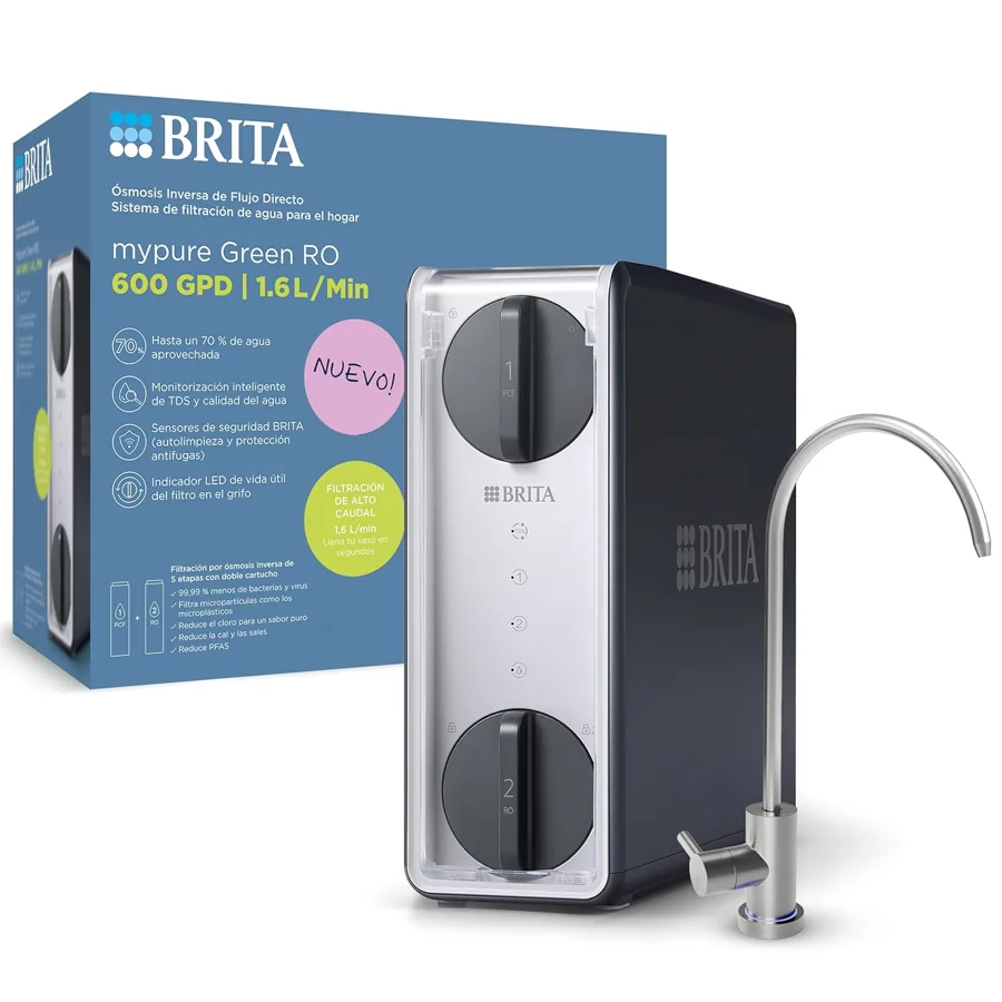 Ósmosis inversa BRITA mypure RO 600 GPD con grifo inteligente