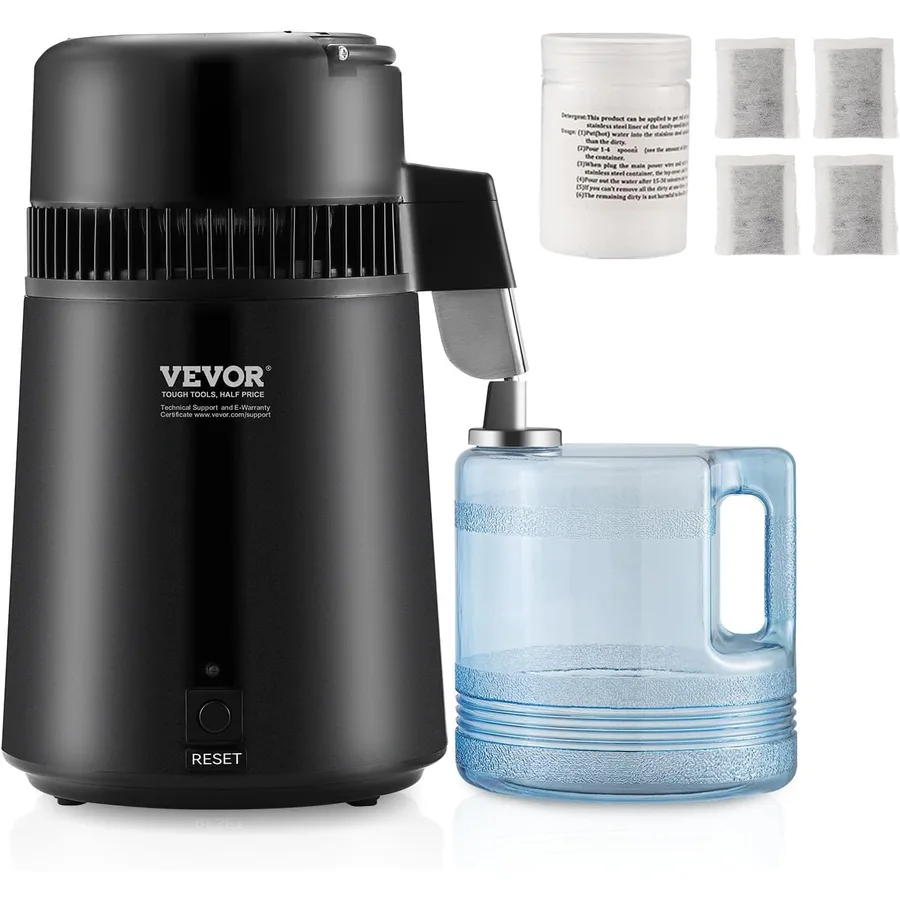 Destilador de agua VEVOR negro 4 L